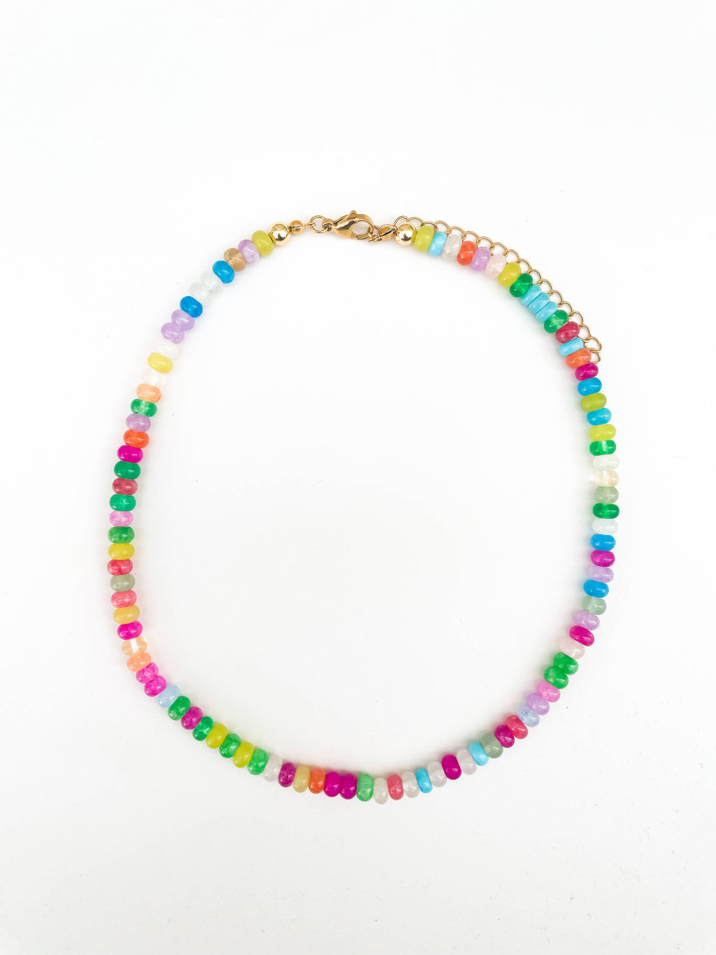Jelly Loop  | Rainbow Gemstone Bead Necklace