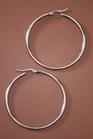 Classic Hoop Earrings | Silver Tarnish-Resistant Waterproof Stainless Steel