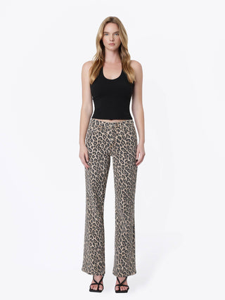 High Rise Leopard Print Vintage Flare Jean | Vervet