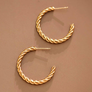 Twisted Hoop Earrings | 18K Gold Plated Waterproof Stainless Steel