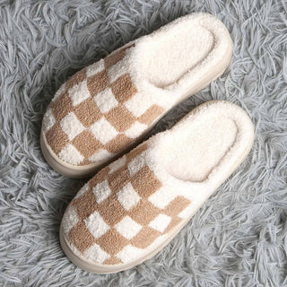 Checkered Platform Slippers