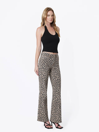 High Rise Leopard Print Vintage Flare Jean | Vervet