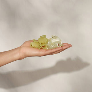 Mini Jelly Cloud Clips 8pc Set | Pearlized Cream & Butter Yellow