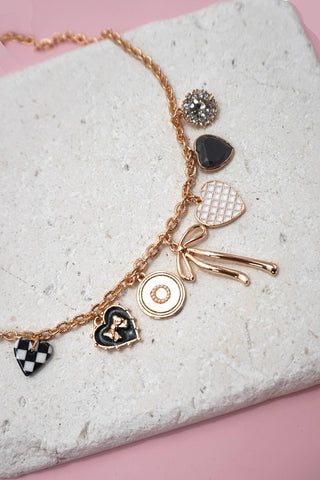 Black + White Charm Necklace
