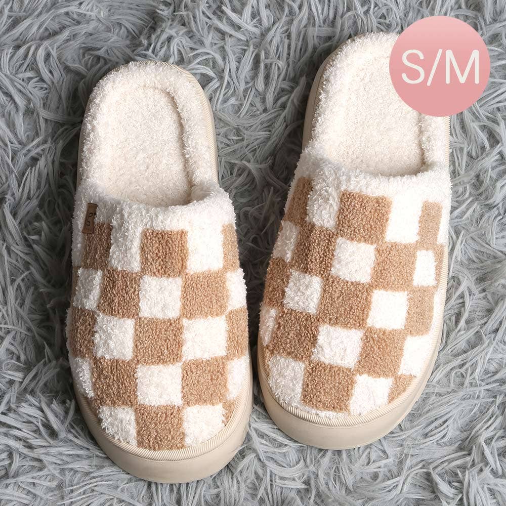 Checkered Platform Slippers
