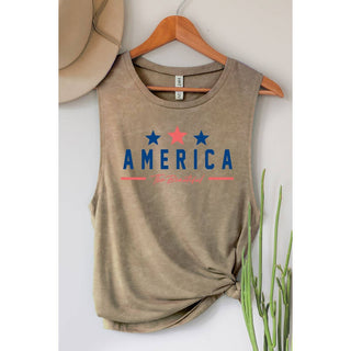 America The Beautiful Mineral Tank Top | Taupe