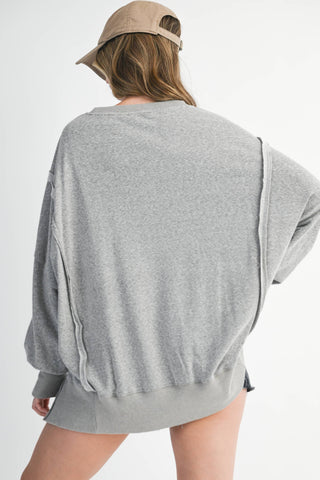 Oversized Seam Detail Pullover | Lilac