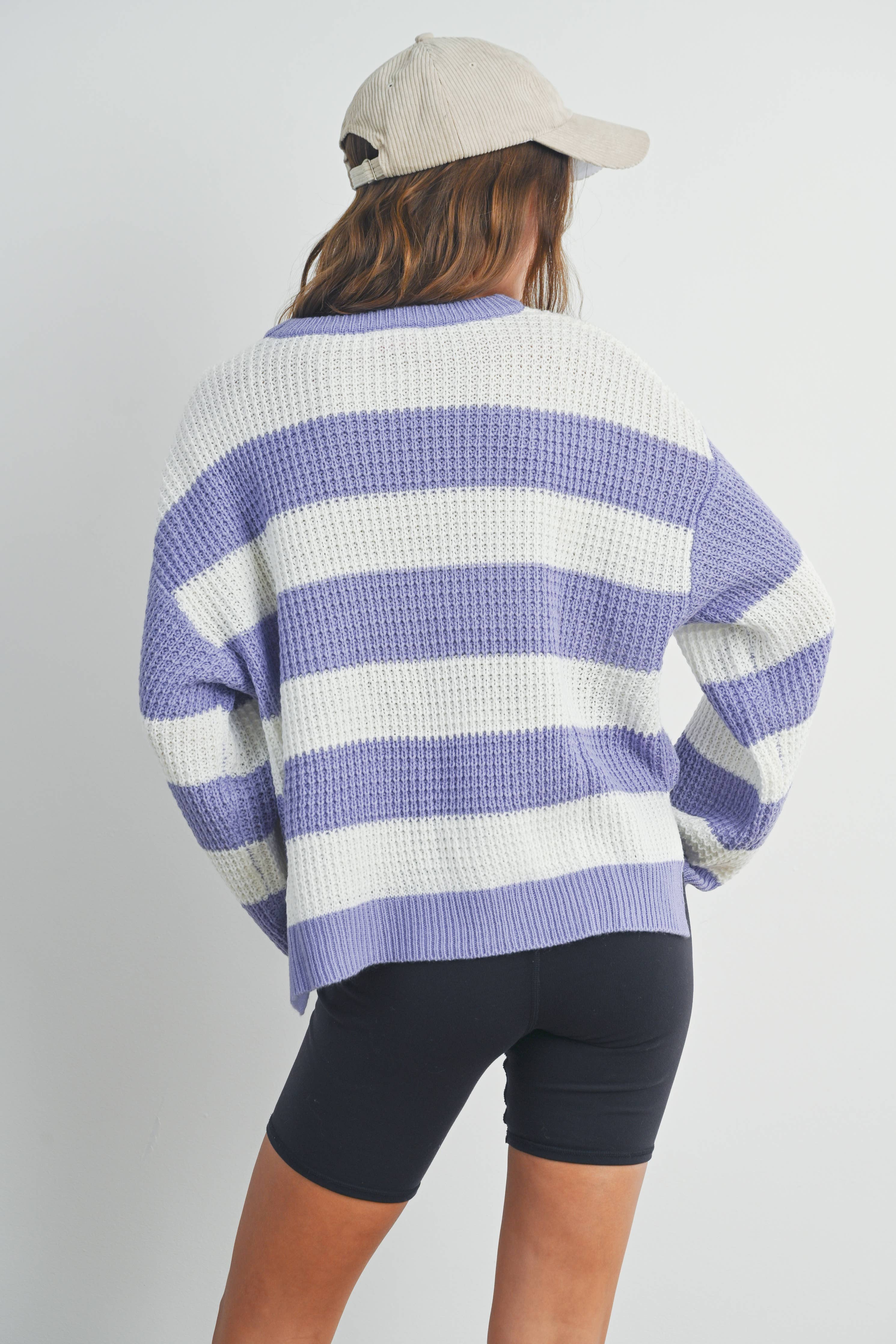 Violet Striped Sweater
