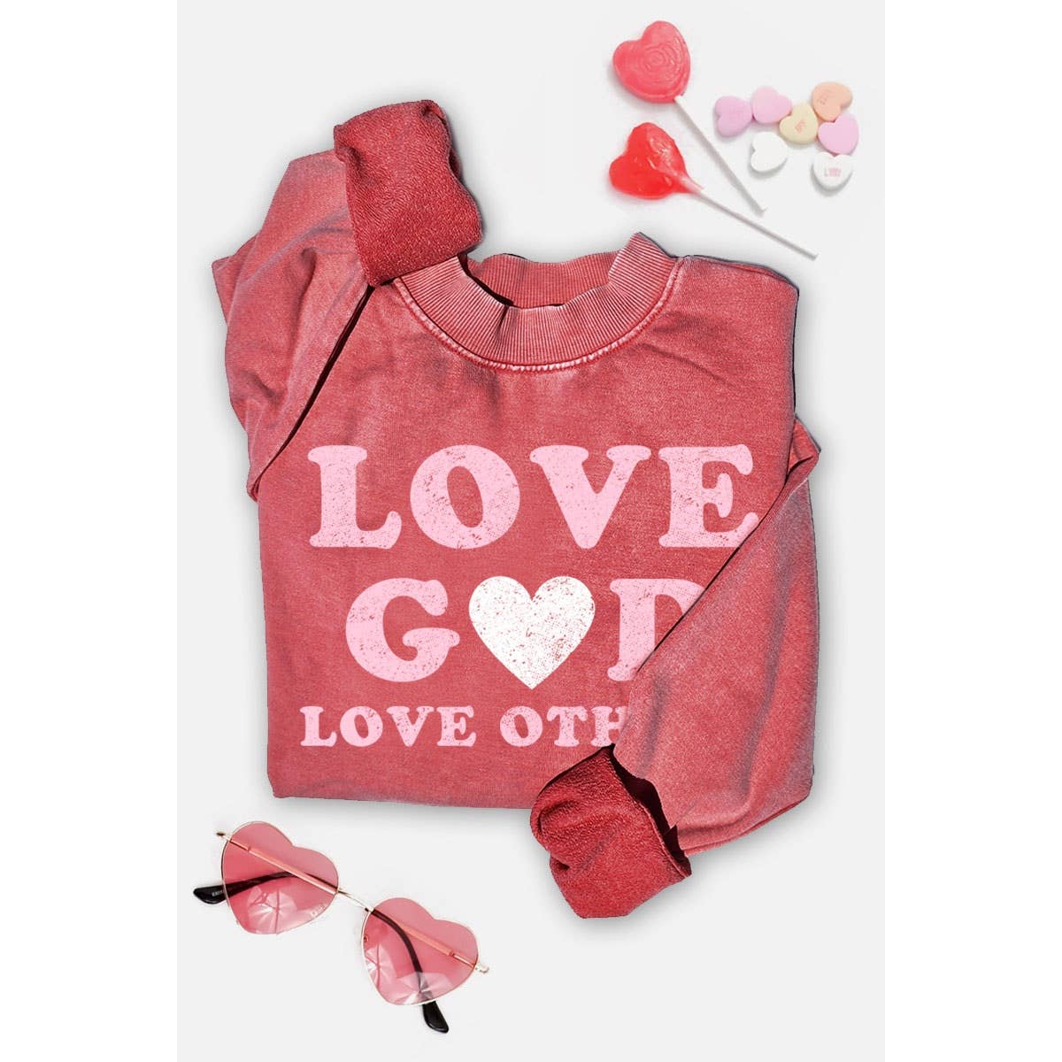 Love God Love Others Mineral Sweatshirt | Chocolate