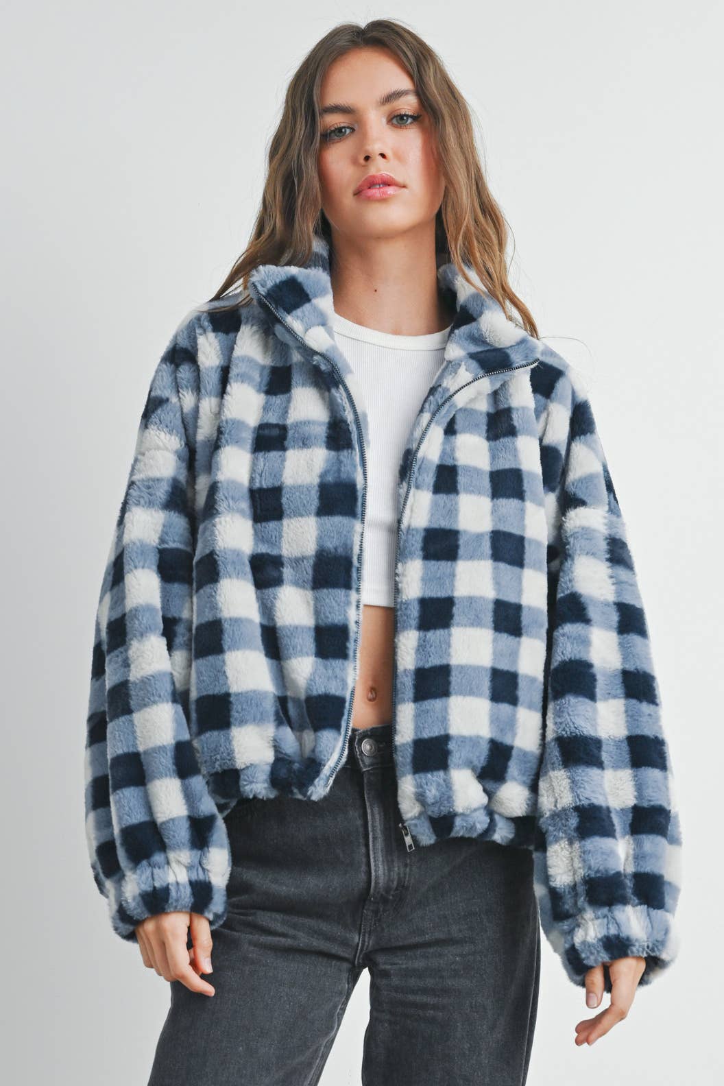 Delaney Drop Shoulder Plaid Jacket | Rust