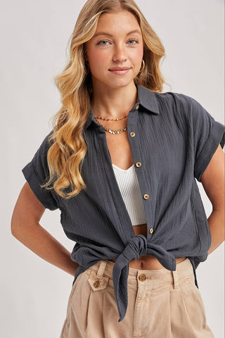Ellie Essential Button Up Cotton Shirt | Ivory