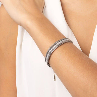Snake Square Cubic Zirconia Stone Tennis Chain Bracelet