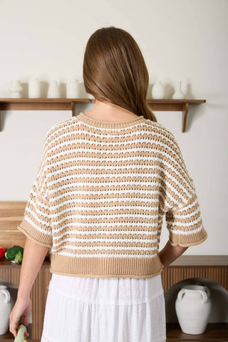 Emmy Striped Crochet Cardigan