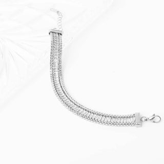 Snake Square Cubic Zirconia Stone Tennis Chain Bracelet