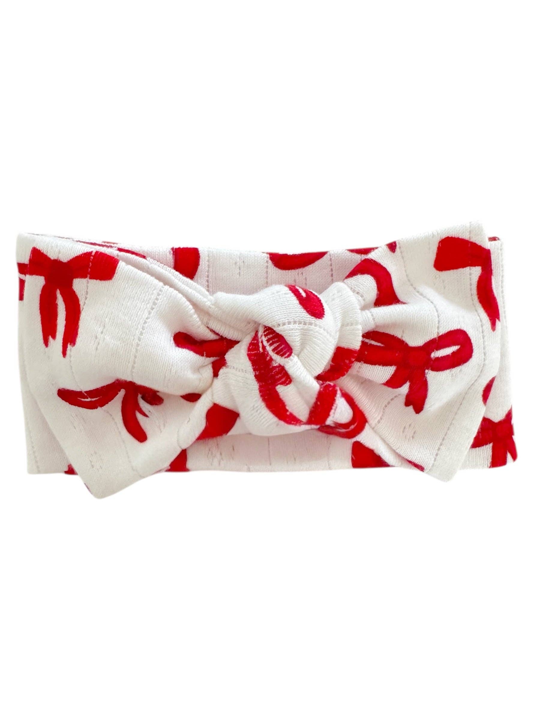 Red Bows | Organic Pointelle Bow