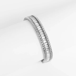 Snake Square Cubic Zirconia Stone Tennis Chain Bracelet