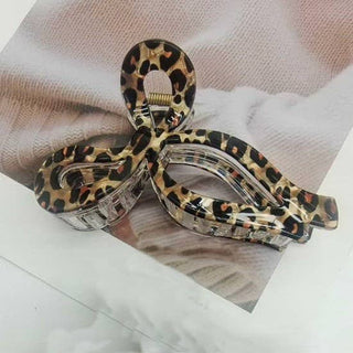 Jumbo Leopard Print Bow Hair Claw Clip