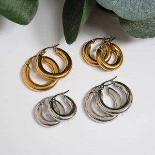 Chunky Hoop Earring | 18K Gold PVD + Stainless Steel