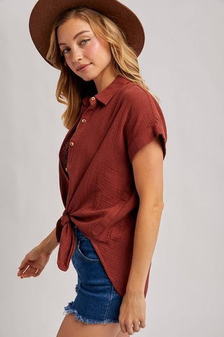 Ellie Essential Button Up Cotton Shirt | Ivory