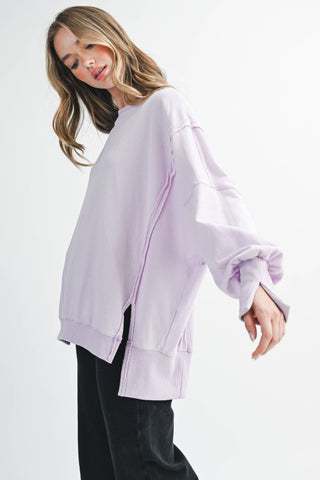 Oversized Seam Detail Pullover | Lilac