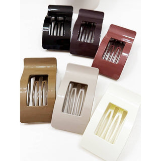 Neutral Tone of Rectangle Flat Hair Claw Clip
