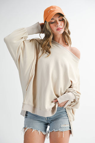 Oversized Seam Detail Pullover | Lilac