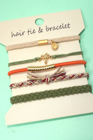 Boho Dual Function Knot Bracelets + Hair Ties | Pink Compass