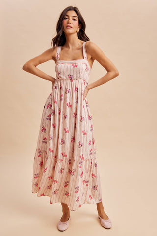 Florence Floral Sleeveless Maxi Dress | Peach Multi