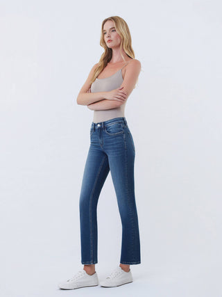 Aura Mid Rise Straight Leg Jeans