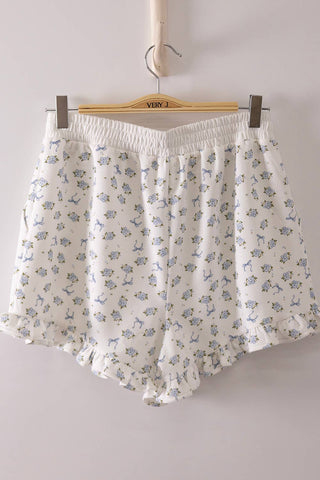 Lola Floral Printed Knit Comfy Top + Shorts Set