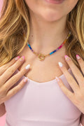 Color Block Rainbow | Rainbow Gemstone Bead Necklace