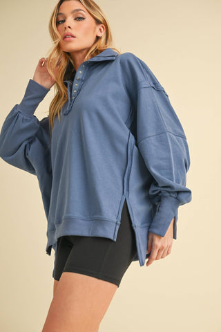 Tamika Henley Sweatshirt | Multiple Colors