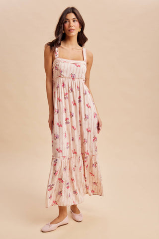 Florence Floral Sleeveless Maxi Dress | Peach Multi