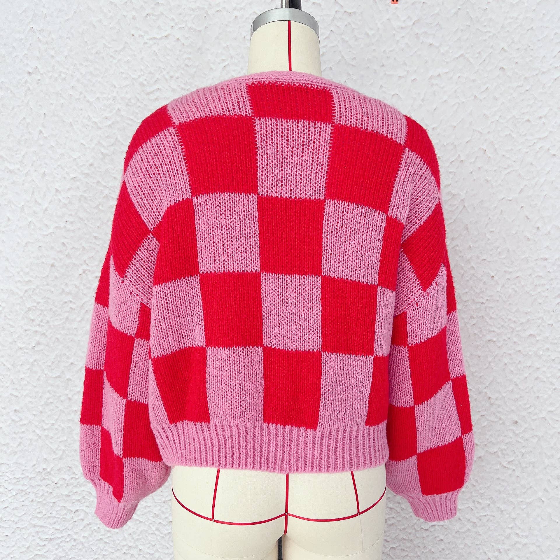 Lover Plaid Chunky Knit Cardigan