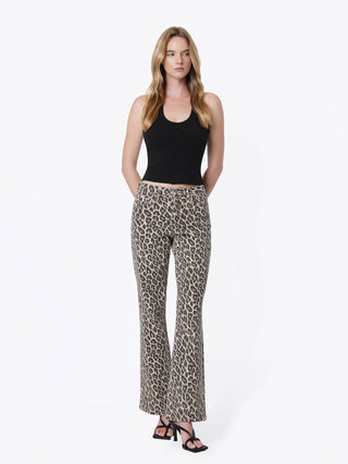 High Rise Leopard Print Vintage Flare Jean | Vervet
