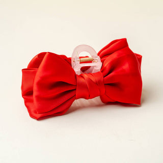 Satin Bow Claw Clip | Red