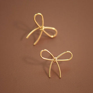 Trendy Bow Knot Stud Earrings | Gold