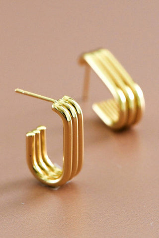 The Triple J Hoop Earrings | 18K Gold Plated Waterproof Stainless Steel