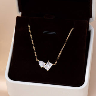Teardrop Rectangle Crystal Pendant Necklace