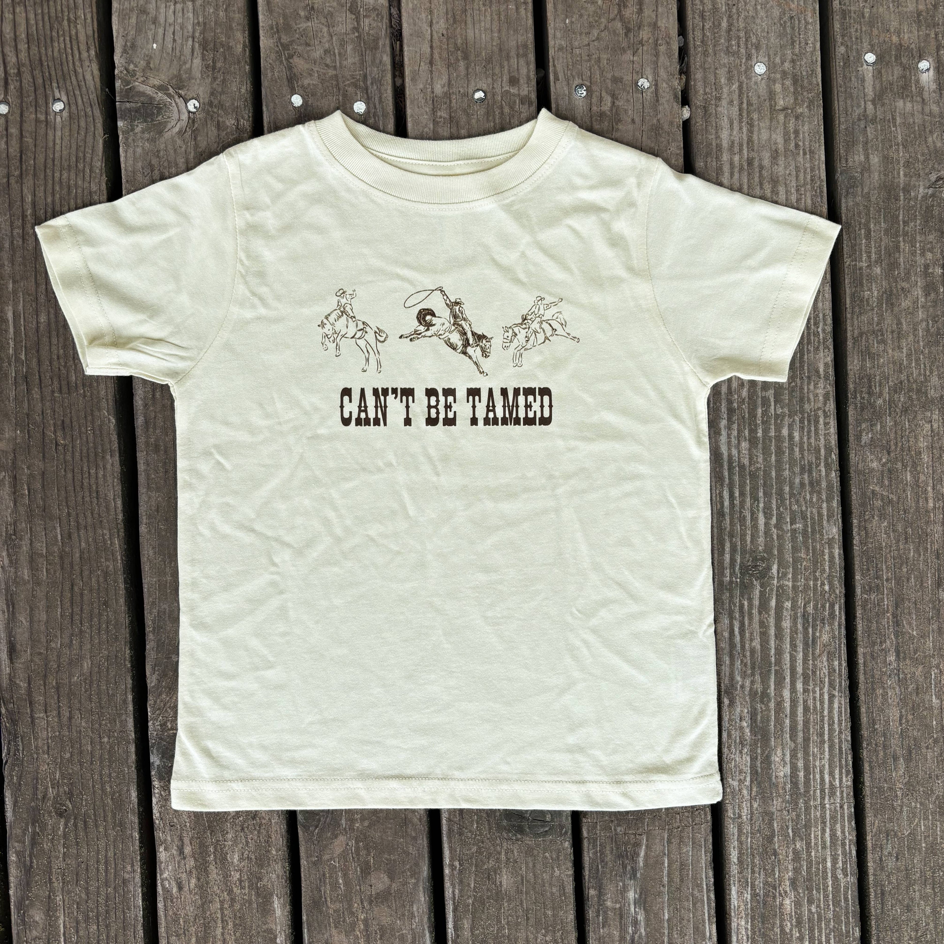 Can't Be Tamed Bucking Horse Toddler/Youth Tee | Brown