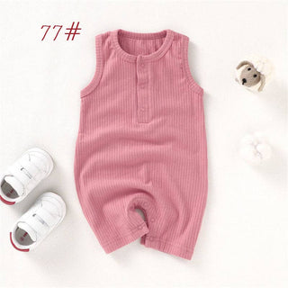 Organic Cotton Sleeveless Baby Romper | Camel