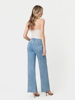 Billbergia High Rise Medium Was Seamed Panel Wide Leg Jean | Vervet