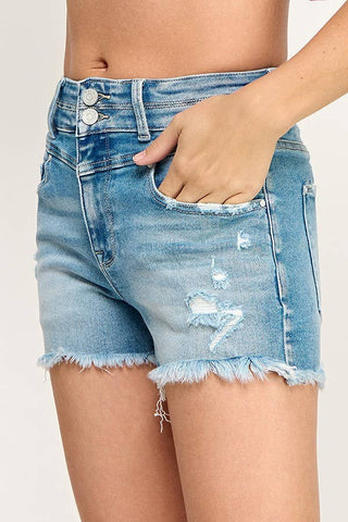 Medina High Rise Yoke Detailing Shorts