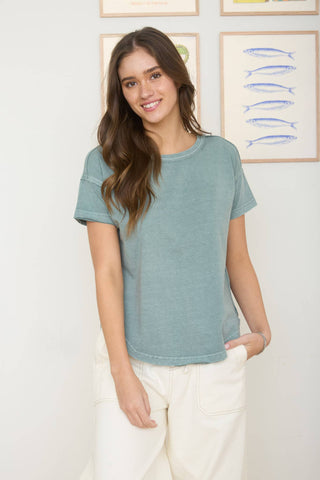 Reilly Exposed Seam Knit Top | Brown