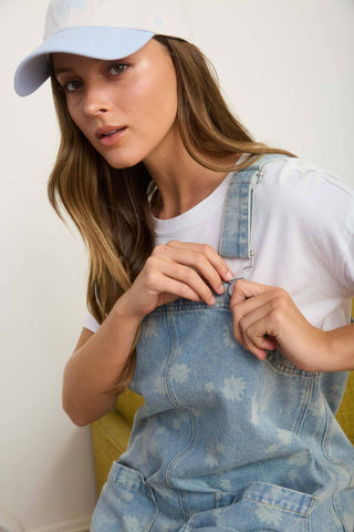 Dilly Dandelion Denim Overall Mini Dress