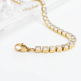 Oval Cubic Zirconia Tennis Chain Bracelet