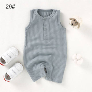 Organic Cotton Sleeveless Baby Romper | Camel