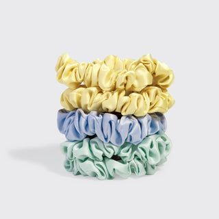 Ruched Satin Scrunchies 5pc Set | Coastal Breeze