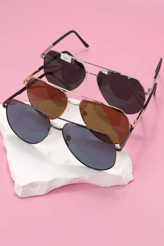 Double Bridge Aviator Sunglasses | Multiple Colors