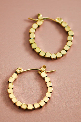 Disc Hoop Earrings | 18K Gold PVD Plated Waterproof Stainless Steel